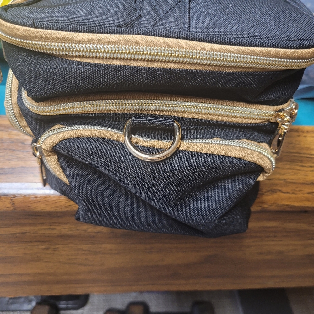 Insulated carrying Bag in Black with gold zipper.  Offering Five bags for $20